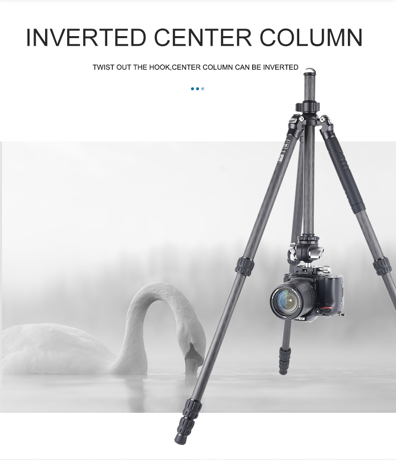 Professional outdoor travel carbon fiber tripod for camera (3)s28