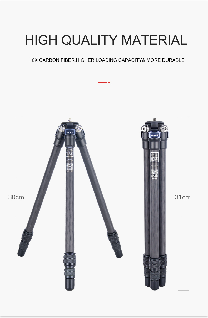 AOKA Lightweight Compact Travel Carbon Fiber Mini Tripod for iphone (3)83d