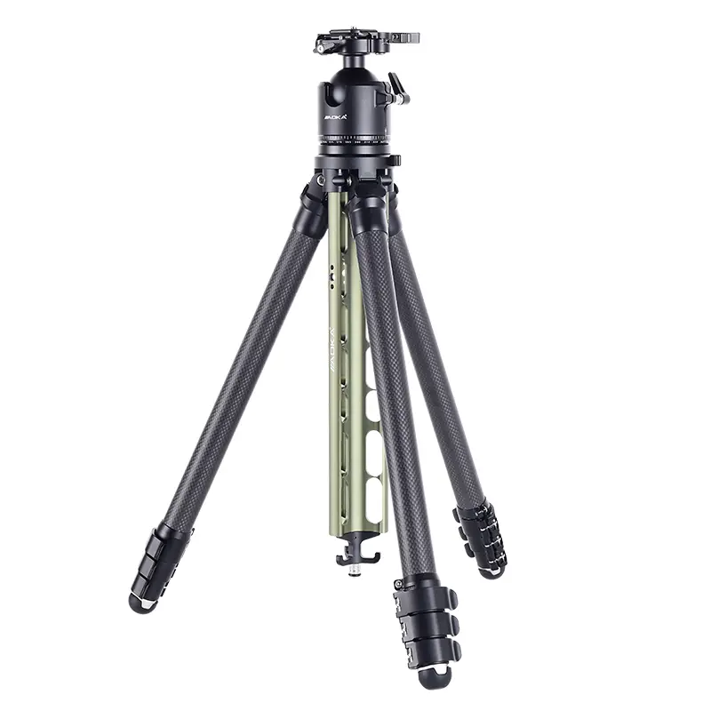 AOKA TS series new center column compact professional travel carbon fiber tripod with buckle lock