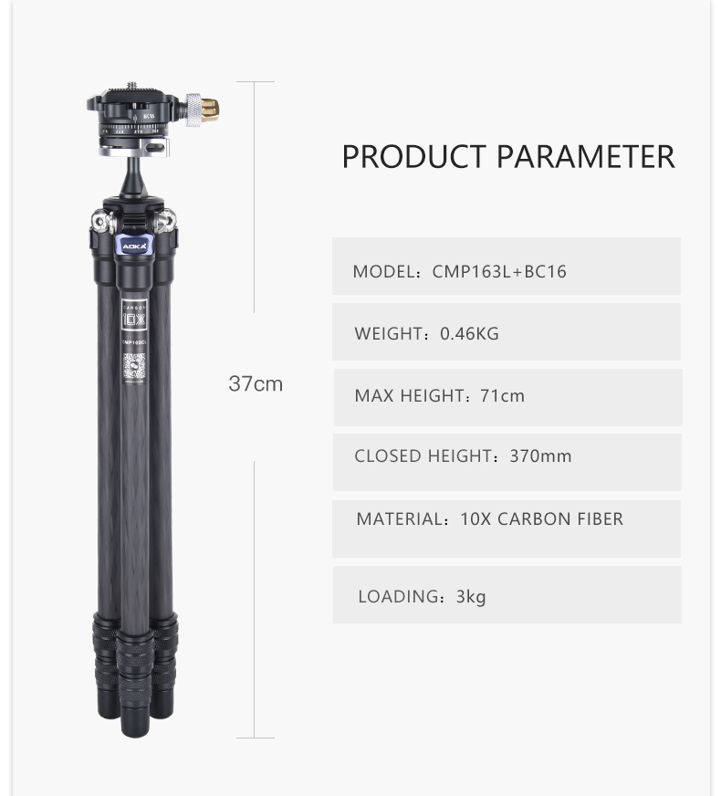 AOKA Lightweight Compact Travel Carbon Fiber Mini Tripod for iphone (1)9gn
