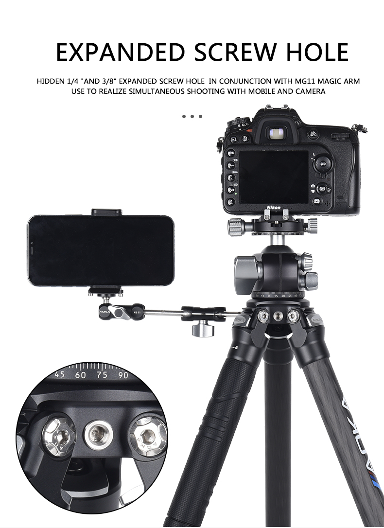 Professional New Design Travel Camera Carbon Fiber Compact Tripod (4)5fh