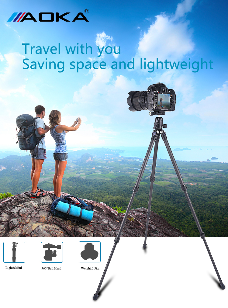 AOKA Lightweight Compact Travel Carbon Fiber Backpacking Tripod (1)qqu