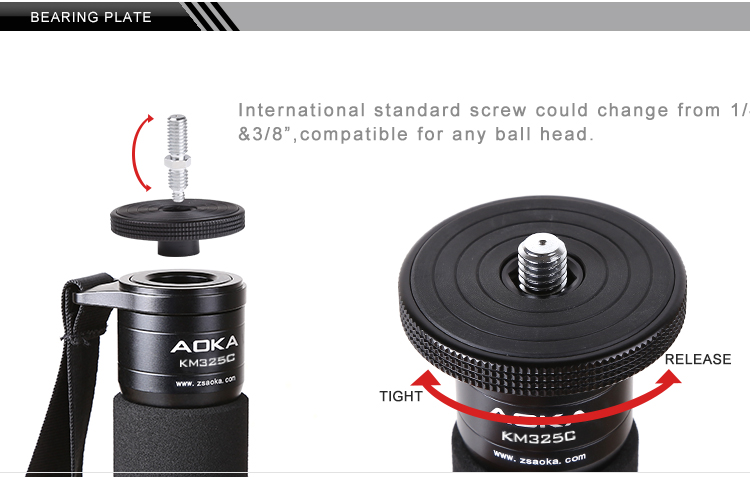 AOKA KM325C Five Sections Carbon Fiber Travel Camera Monopod Stand for Video (5)qem