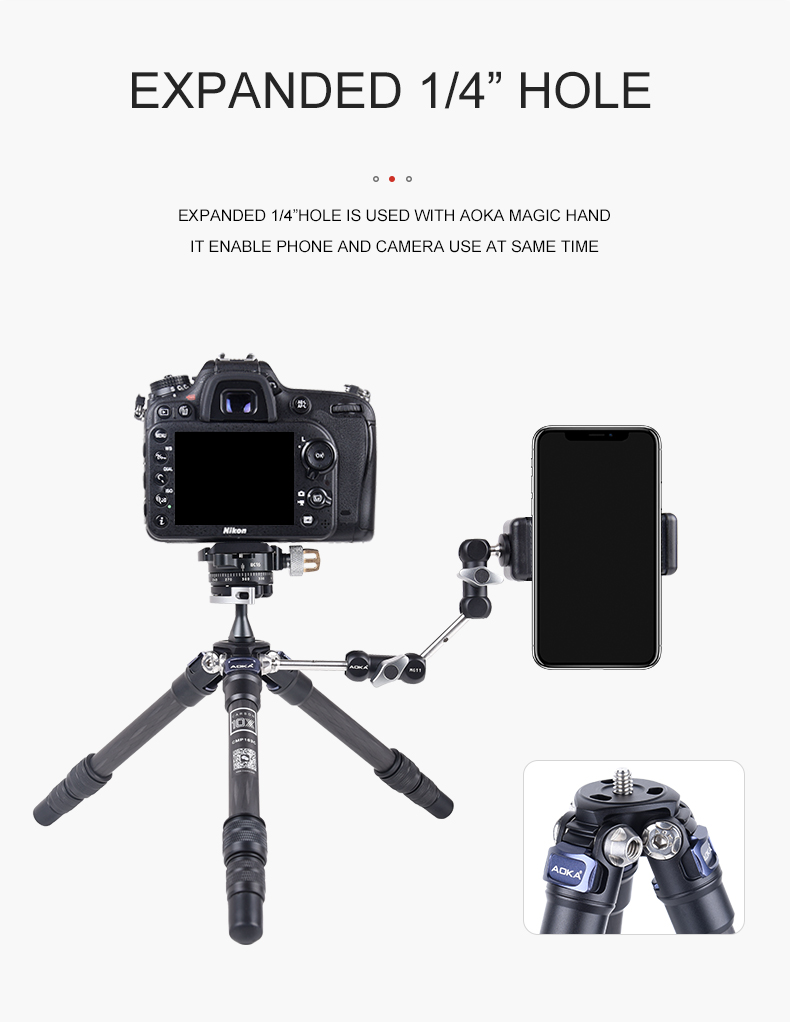 AOKA Lightweight Compact Travel Carbon Fiber Mini Tripod (3)9ot