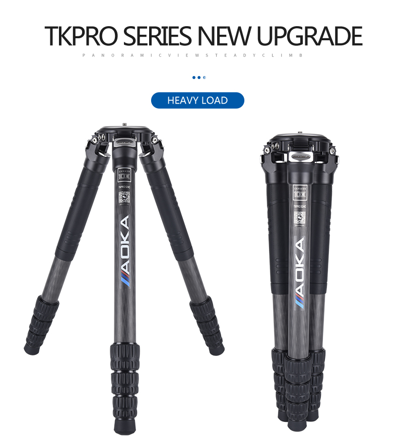 AOKA TKPRO524C Professional Heavy Load Big Carbon Fiber Long Systematic Tripod (1)1jm