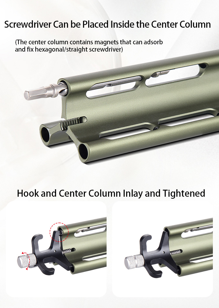 09 AOKA TS194C new center column compact lightweight travel carbon fiber tripod with buckle lock
